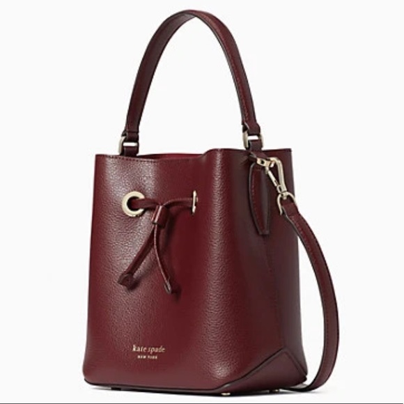 Kate spade small bucket leather bag cherrywood crossbody - Picture 3 of 6